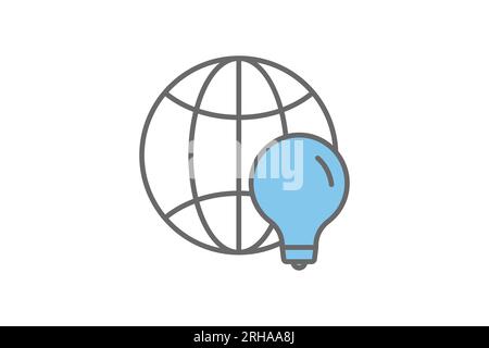 Global Solution icon. Icon related to Search Engine Optimization. suitable for web site design, app, user interfaces. flat line icon style. Simple vec Stock Vector