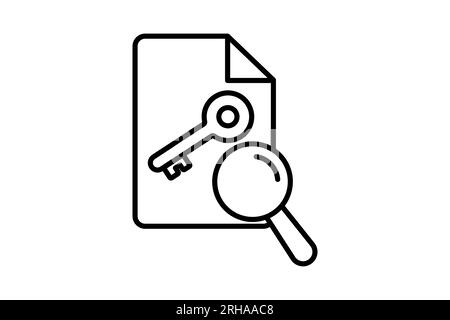 Keyword icon. Icon related to Search Engine Optimization. suitable for web site design, app, user interfaces. line icon style. Simple vector design ed Stock Vector