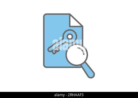 Keyword icon. Icon related to Search Engine Optimization. suitable for web site design, app, user interfaces. flat line icon style. Simple vector desi Stock Vector