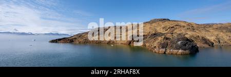 West Greenland, Uummannaq Bay, Akulleq Island. Polar desert landscape, one of the driest places in Greenland. Stock Photo