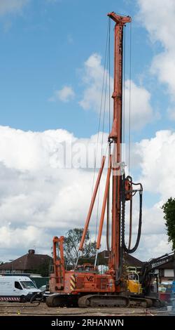 Slough, Berkshire, UK. 15th August, 2023. The former Sainsbury's Supermarket on the Farnham Road in Slough has been demolished and construction for another Big Yellow Self Storage site is now underway there. Credit: Maureen McLean/Alamy Live News Stock Photo