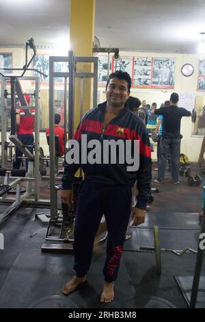 India, Nagpur - February 18, 2016:  ordinary gym fitness club in downtown Stock Photo