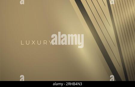 Abstract luxury golden background with brown and gold stripes. Web design template vector illustration. Stock Vector