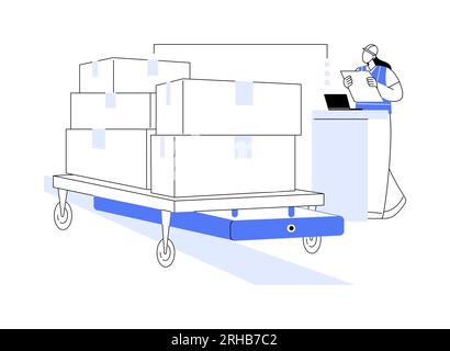 Automated guided cart abstract concept vector illustration. Stock Vector