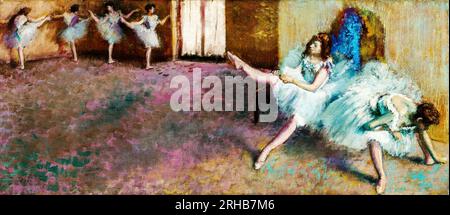 Before the Ballet painting in high resolution by Edgar Degas. Original from The National Gallery of Art. Stock Photo