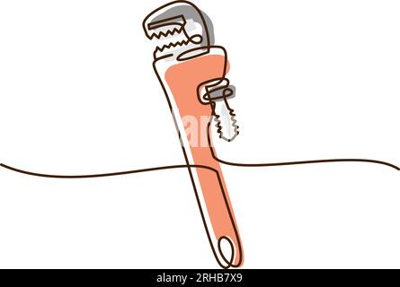 Adjustable wrench hand drawn #AD , #wrench, #hand, #drawn, #Adjustable