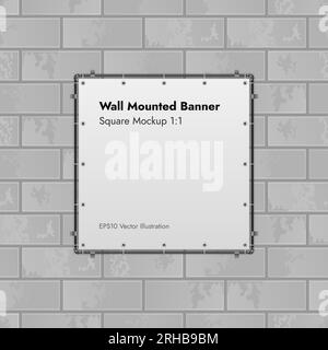 Wall Mounted Banner on Marble Background Vector Illustration. Stock Vector