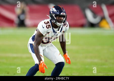 Denver Broncos cornerback Ja'Quan McMillian (35) lines up during