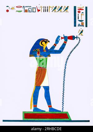 Hermes Trismegistus illustration from Pantheon Egyptien  by Leon Jean Joseph Dubois. Original from The New York Public Library. Stock Photo