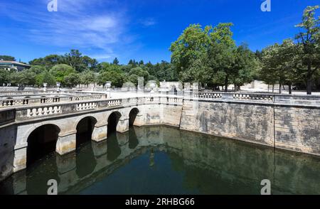 The garden jardin de la Fontaine in Nimes. Gard, Provence, France, Europe Stock Photo