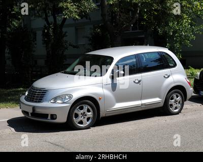 Chrysler PT Cruiser retro-styled compact car, (automobile manufacturer in the United States), Hungary, Magyarország, Europe Stock Photo