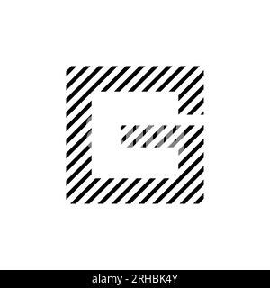 G logo vector minimalist design cor company icon letter symbol black and white colors. Stock Vector