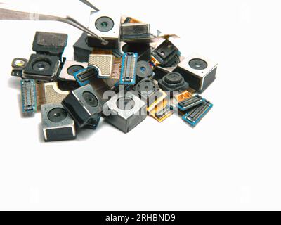 Smartphone camera module, small camera Stock Photo