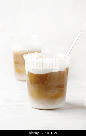 Two iced coffees with cream Stock Photo