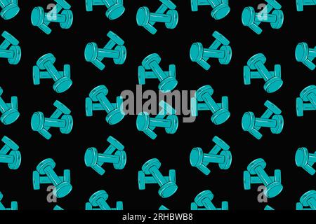 Pattern On Dumbells Seamless pattern with dumbbells. Sport background, hand drawn ...