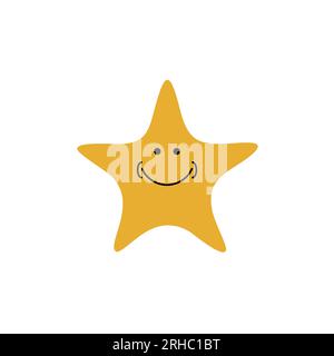 Smile star icon logo - vector illustration Stock Vector