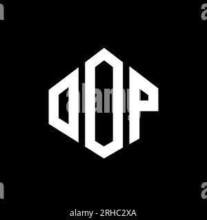 OOP letter logo design with polygon shape. OOP polygon and cube shape logo design. OOP hexagon vector logo template white and black colors. OOP monogr Stock Vector