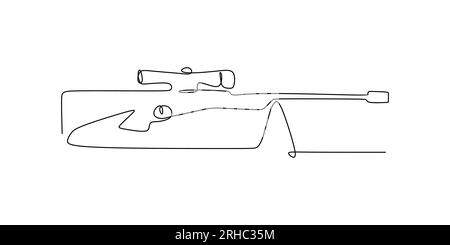 continuous line drawing tool for sniper shooting Stock Vector Image ...