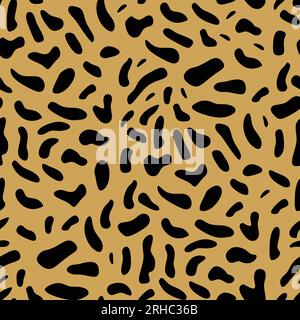 Animal skin seamless pattern golden colors with trendy camouflage design for fashion textile print. Stock Vector