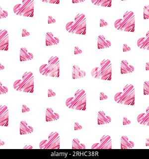 Heart symbol seamless pattern vector illustration feminine colors and cute drawing background with textured Stock Vector