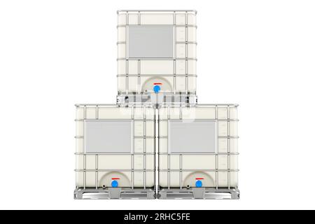 3d rendering stack of containers on white background Stock Photo - Alamy