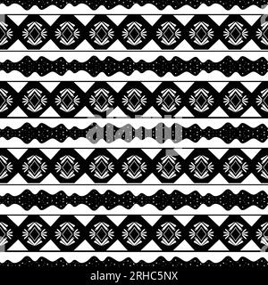 Black and white tribal seamless pattern vector illustration Stock Vector