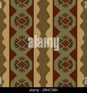 Ethnic tribal seamless pattern vector illustration, mandala abstract, ancient stripes aztec african style background vintage. Stock Vector
