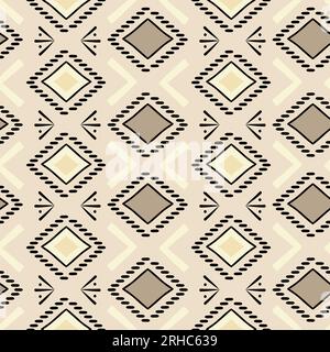 Ethnic tribal seamless pattern vector illustration, mandala abstract, ancient stripes aztec african style background vintage. Stock Vector