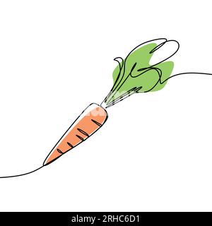 Carrot continuous line art drawing vector Stock Vector