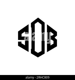 SDB letter logo design with polygon shape. SDB polygon and cube shape logo design. SDB hexagon vector logo template white and black colors. SDB monogr Stock Vector