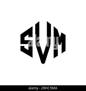 SVM letter logo design with polygon shape. SVM polygon and cube shape ...