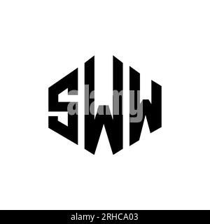 SWW letter logo design with polygon shape. SWW polygon and cube