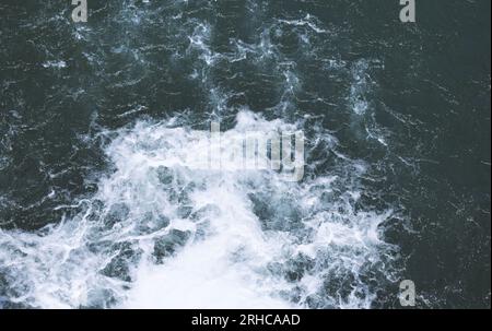 Foaming sea water top view Stock Photo