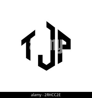 TJP letter logo design with polygon shape. TJP polygon and cube shape logo design. TJP hexagon vector logo template white and black colors. TJP monogr Stock Vector