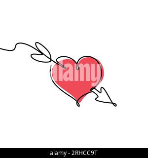 line drawing continues romance arrow. Stock Vector
