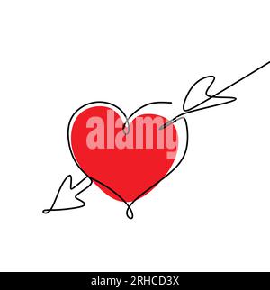 line drawing continues romance arrow. Stock Vector