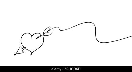 line drawing continues romance arrow. Stock Vector