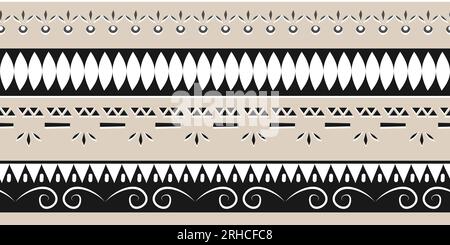 Trendy ethnic tribal seamless pattern vector illustration with geometric hand drawn stripes ikat motif batik background multicolor for fashion textile Stock Vector