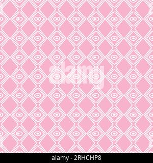 Feminine aztec ikat motif seamless pattern vector illustration pink color. Stock Vector