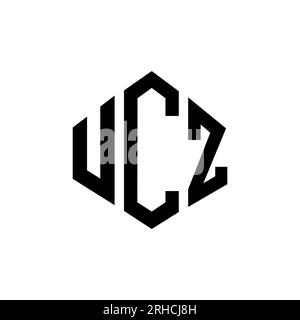 UCZ letter logo design with polygon shape. UCZ polygon and cube shape logo design. UCZ hexagon vector logo template white and black colors. UCZ monogr Stock Vector