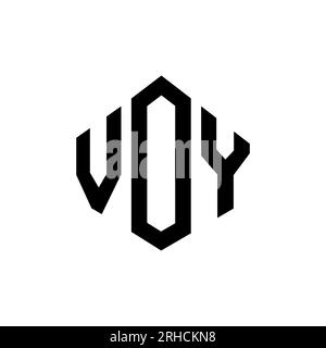 VOY letter logo design with polygon shape. VOY polygon and cube shape ...