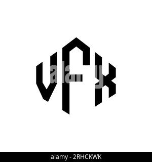 VFX letter logo design with polygon shape. VFX polygon and cube shape ...