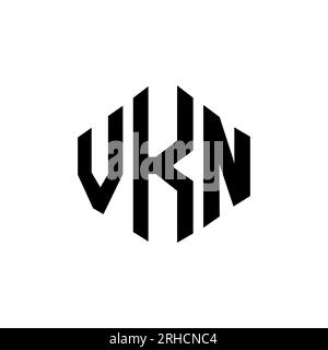 VKN letter logo design with polygon shape. VKN polygon and cube shape logo design. VKN hexagon vector logo template white and black colors. VKN monogr Stock Vector