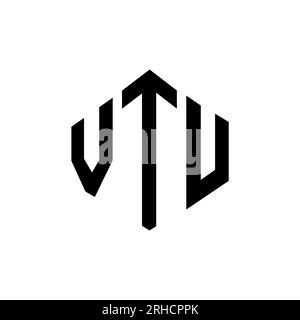 VTU letter logo design with polygon shape. VTU polygon and cube shape ...