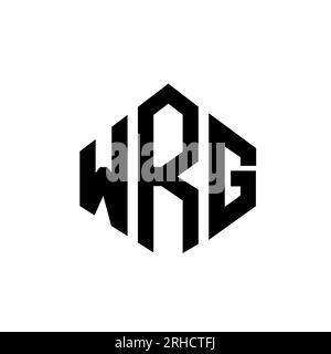 WRG letter logo design with polygon shape. WRG polygon and cube shape logo design. WRG hexagon vector logo template white and black colors. WRG monogr Stock Vector