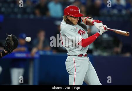 Philadelphia Phillies' Alec Bohm (28) celebrates with Brandon Marsh after  scoring a home run in the sixth inning of a baseball game against the  Atlanta Braves, Sunday, Sept. 18, 2022, in Atlanta. (