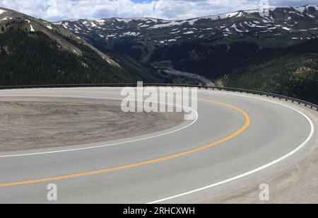 Mountain switchbacks on hwy 6 Stock Photo