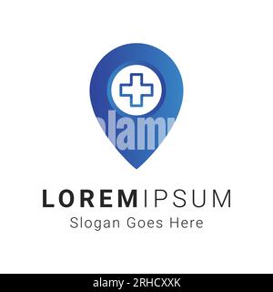 Medical Hospital Location Logo Design Plus Sign Doctor Heart Beat Location Logotype Stock Vector