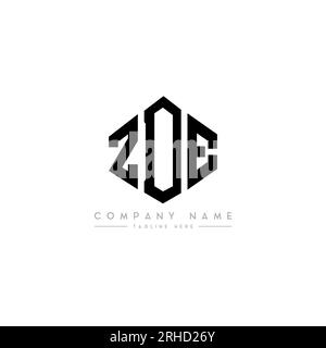 ZDE letter logo design with polygon shape. ZDE polygon and cube shape logo design. ZDE hexagon vector logo template white and black colors. ZDE monogr Stock Vector