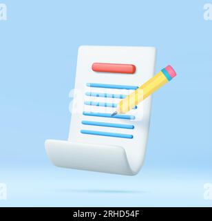 3d Copywriting, writing icon. Document concept Stock Vector